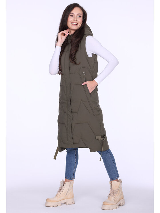 Perso Perso Kurtka damska BLH220050F Khaki Regular Fit