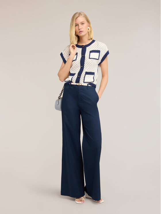 Motivi Motivi Spodnie materiałowe P02RQ004659N034 Niebieski Flare Fit