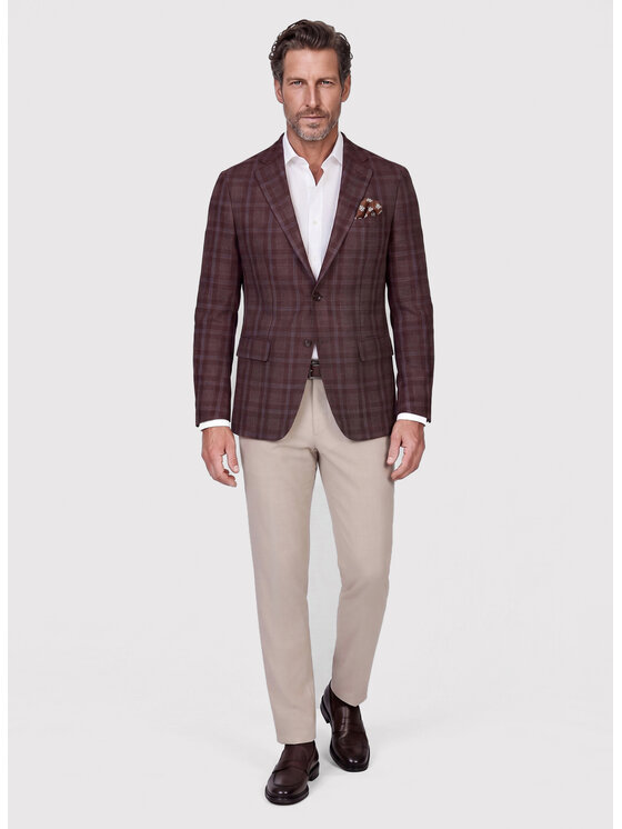 Pako Lorente Pako Lorente Marynarka P26WF-3X-017 Bordowy Straight Fit