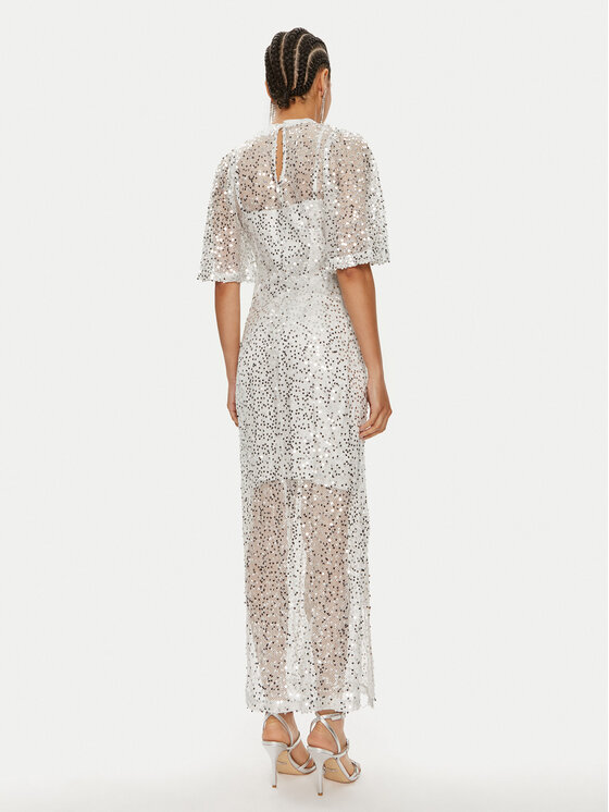 Vila Vila Официална рокля Vidance S/S 14103264 Сребрист Regular Fit
