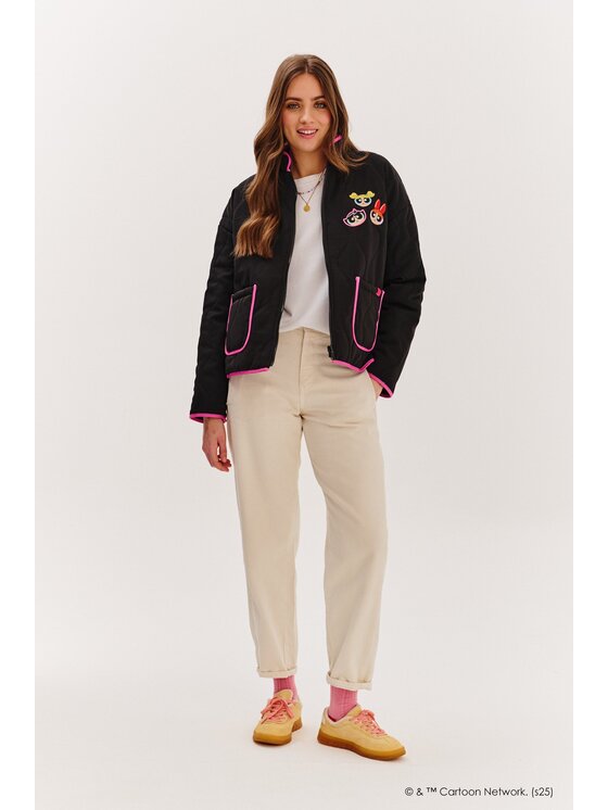 NAOKO NAOKO Prechodná bunda Powerpuff Girls Čierna Regular Fit