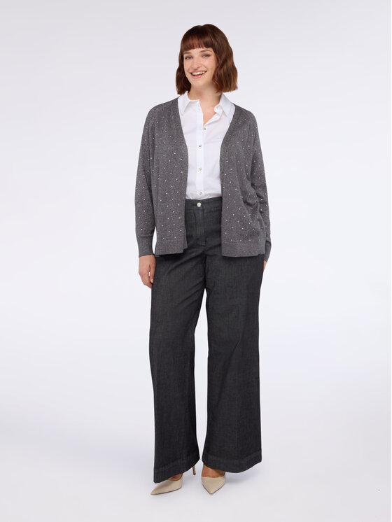 Fiorella Rubino Fiorella Rubino Cardigan M721L008104N023 Grigio Boxy Fit