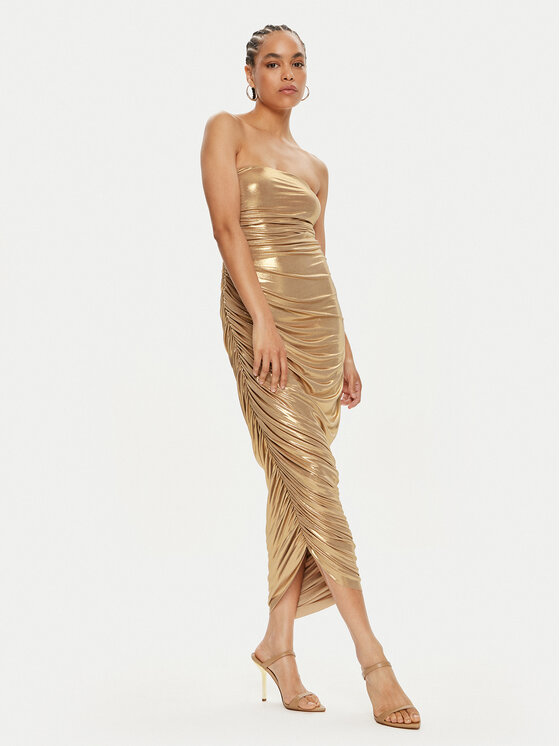 NORMA KAMALI NORMA KAMALI Sukienka wieczorowa ST1243LMD46008 Złoty Slim Fit