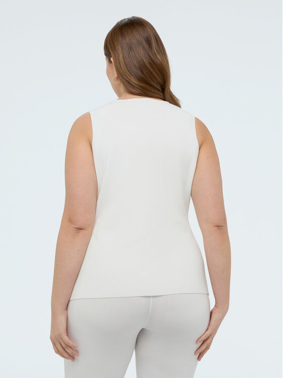 Fiorella Rubino Fiorella Rubino Kamizelka M089L008362N011 Biały Regular Fit