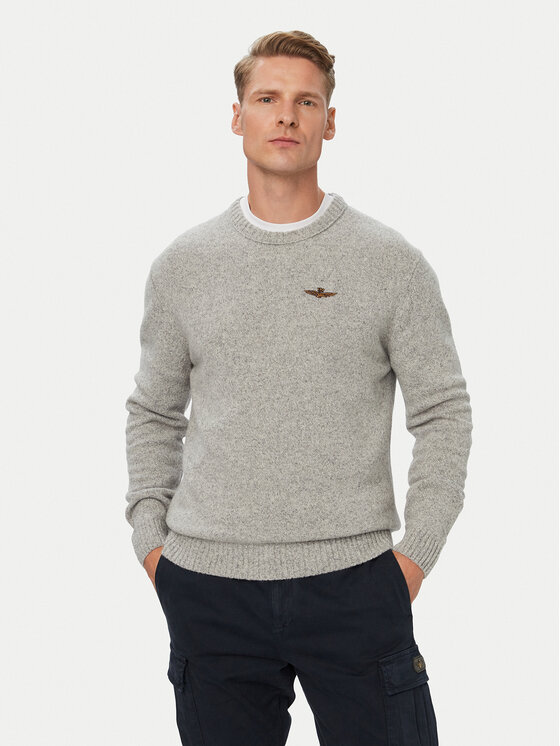 Aeronautica Militare Aeronautica Militare Sweter 262MA1645UL00924 Szary Regular Fit