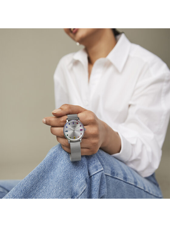 Timex Timex Hodinky TW2W19100 Stříbrná