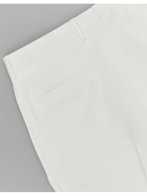 Borgio Borgio Spodnie garniturowe lido_01_biale Biały Slim Fit