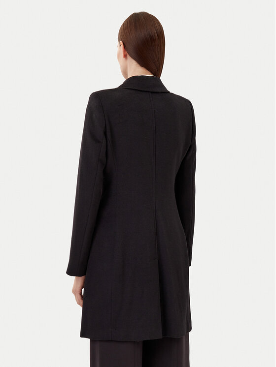 Motivi Motivi Gyapjú kabát 0039Q100534N Fekete Slim Fit