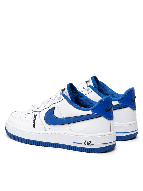 NIKE AIR FORCE 1 LOW LV8 GS WHITE BLACK GAME ROYAL BLUE DO3809-100 SIZE  6.5y NEW 