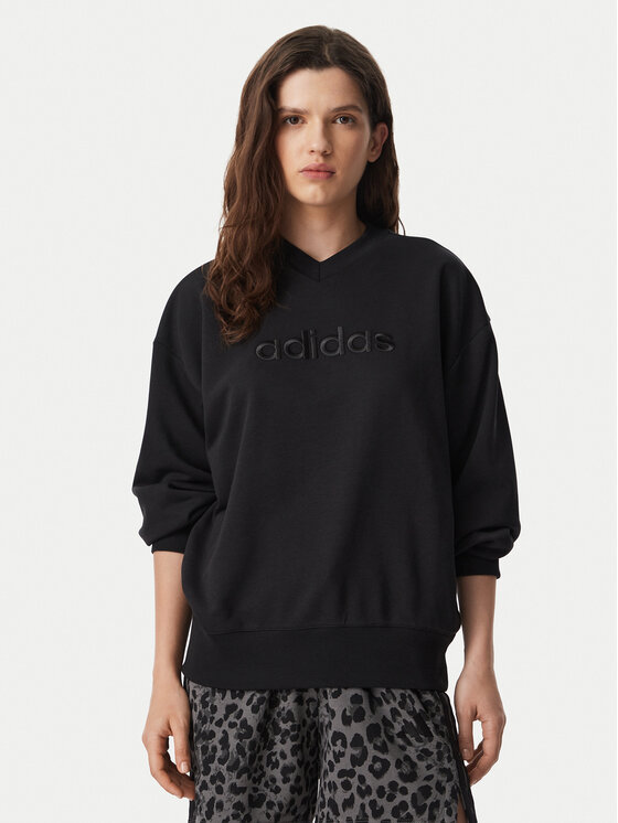 adidas Hanorac Seasonal Essentials Stain V-Neck Sweatshirt KS2800 Negru Regular Fit