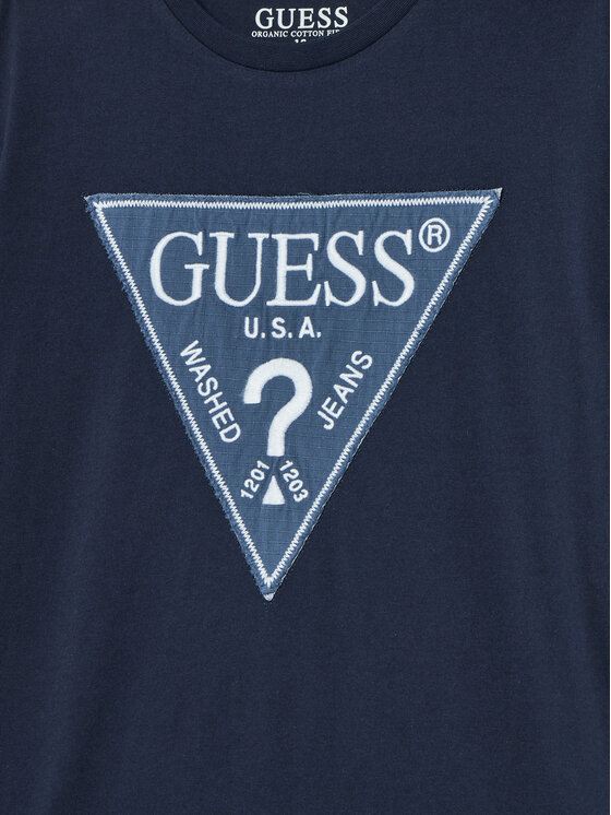 Guess Guess T-krekls L5RI14 K8HM4 Tumši zils Regular Fit