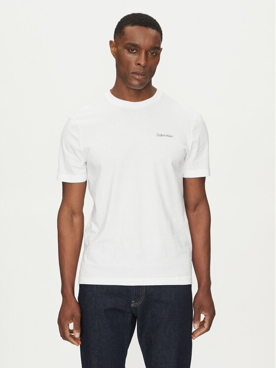 Calvin Klein Calvin Klein T-Shirt Linear Box Logo K10K114152 Biały Regular Fit
