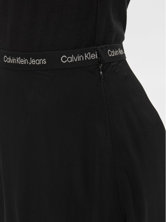 Calvin Klein Jeans Calvin Klein Jeans Mini sijonas Logo J20J223143 Juoda Regular Fit