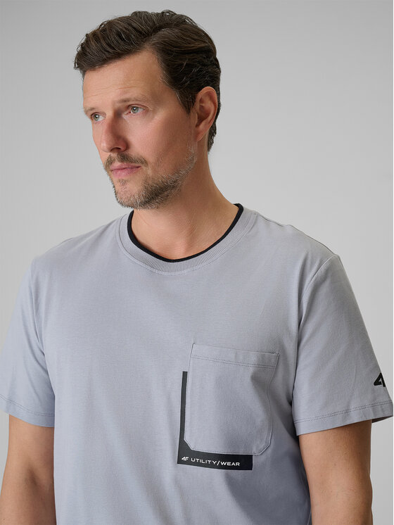 4F 4F T-Shirt CITY Szary jasny Regular Fit