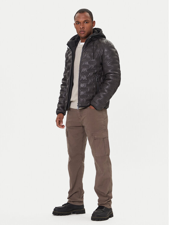 Milestone Milestone Bőrkabát Alonso 5310196 0715 Fekete Regular Fit