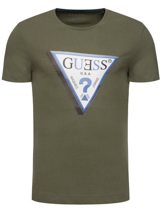 Guess Guess T-shirt M94I64 K7NY0 Verde Slim Fit