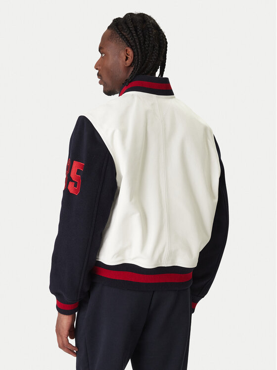Tommy Hilfiger Tommy Hilfiger Bundy bomber Varsity MW0MW41866 Écru Regular Fit