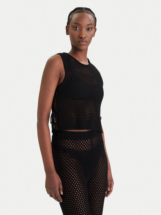 Guess Guess Top E6GR01 Z5632 Negru Regular Fit