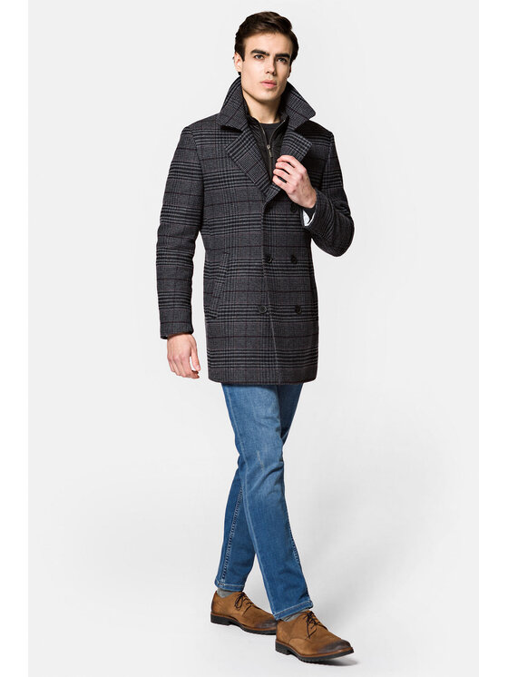 Lancerto Lancerto Płaszcz wełniany Norymberga KU054222000009 Szary Regular Fit