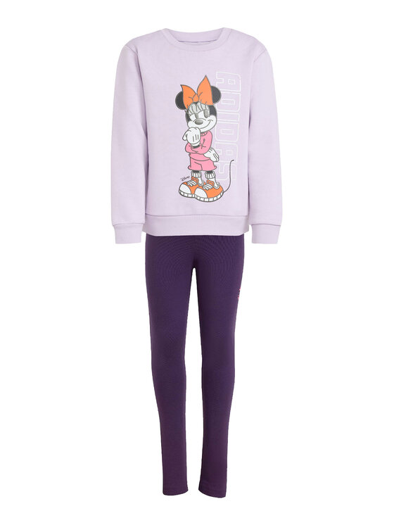adidas adidas Set majica dugih rukava i leggins Disney Minnie Mouse KB7314 Ljubičasta Regular Fit