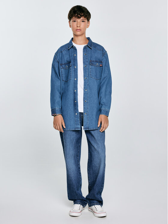 BIG STAR BIG STAR Koszula jeansowa WESTERN SHIRT YOUNG Niebieski Basic Fit