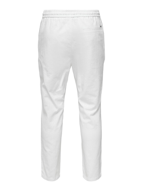 Only & Sons Only & Sons Auduma bikses 22024966 Balts Tapered Fit