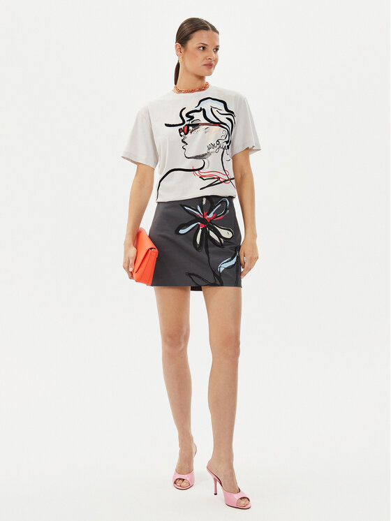 Desigual Desigual Miniszoknya Caramelo 24WWFWX2 Szürke Regular Fit