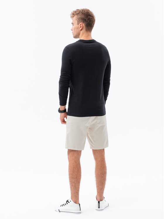 Ombre Ombre Longsleeve OM-LSCL-0102 Czarny Regular Fit