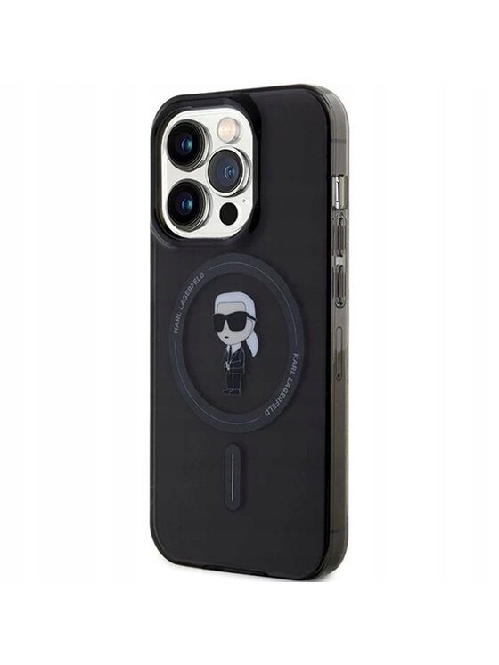 Etui na telefon KARL LAGERFELD, Czarne, IML Ikonik MagSafe