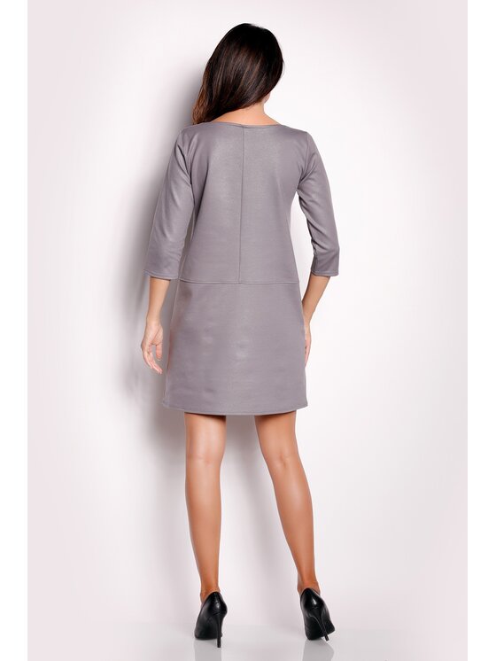 Awama Awama Vestito di maglia A153 Grigio Basic Fit