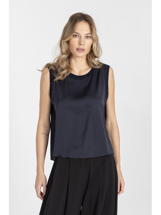Deni Cler Milano Deni Cler Milano Top T-DC-0009-F2-80-58-1 Granatowy Regular Fit