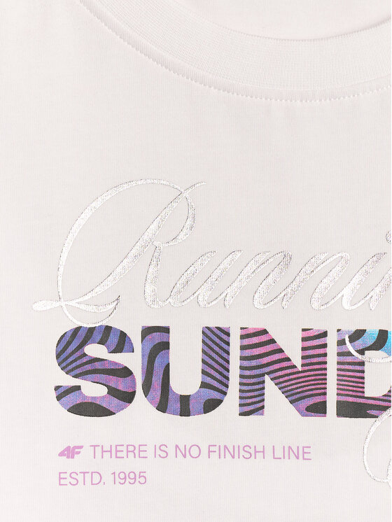4F 4F T-Shirt AFTERLIGHT Biały Regular Fit