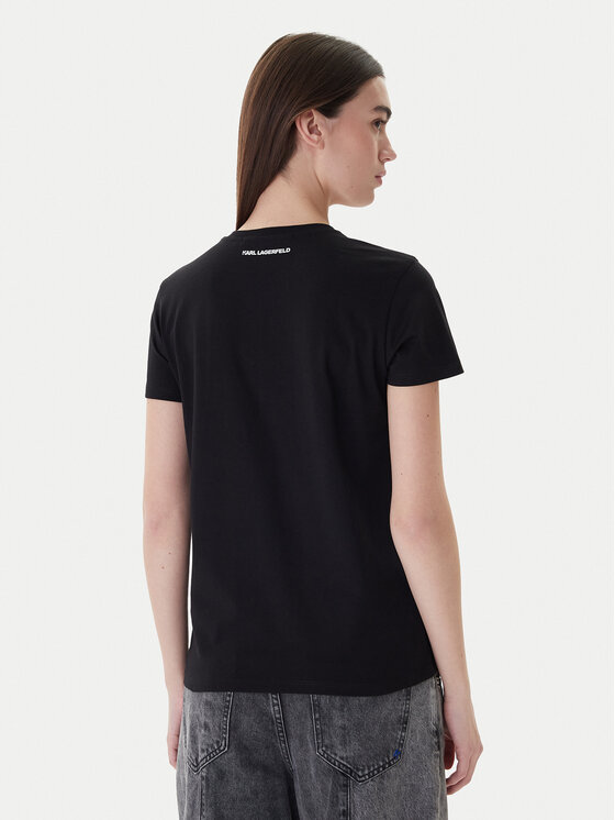 KARL LAGERFELD KARL LAGERFELD T-shirt A1W17019 Crna Regular Fit
