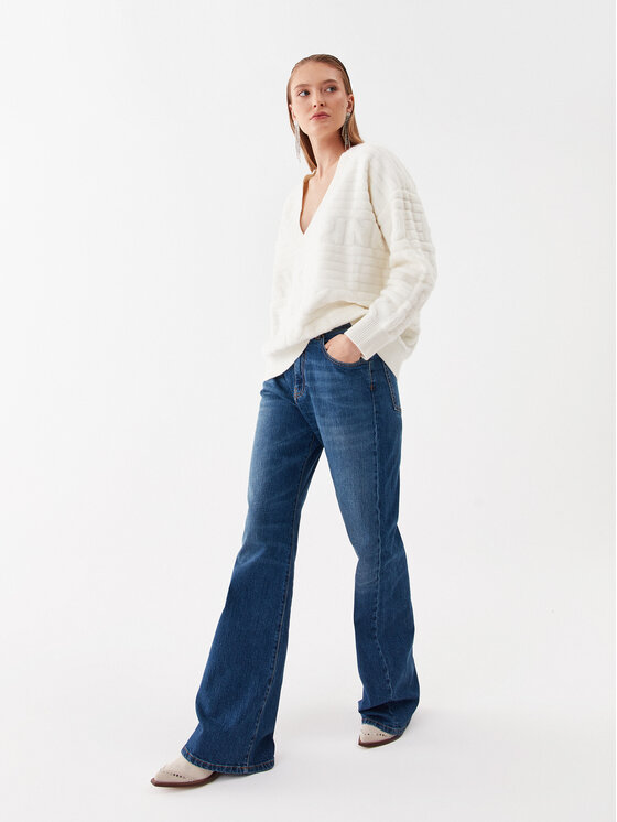 PINKO Pinko Sweter Barbone 101581 A117 Écru Relaxed Fit