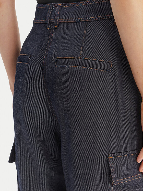 Guess Guess Текстилни панталони W6RB65 WL842 Тъмносин Regular Fit