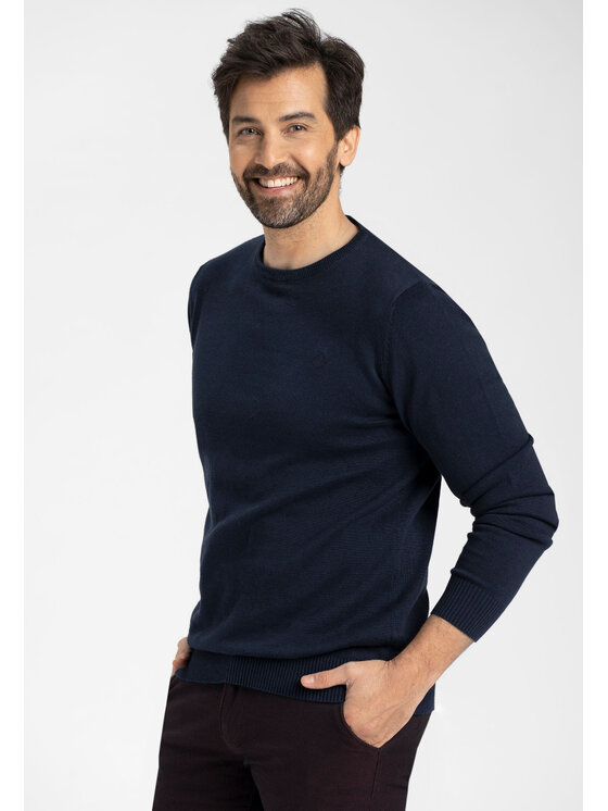 Volcano Volcano Sweter M03161-W24 Niebieski Regular Fit