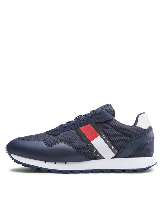 Tommy Jeans Tommy Jeans Sneakersy Retro Leather Runner EM0EM01081 Tmavomodrá