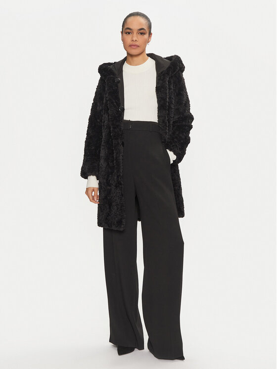 Joseph Ribkoff Joseph Ribkoff Pelzmantel 243903 Schwarz Loose Fit