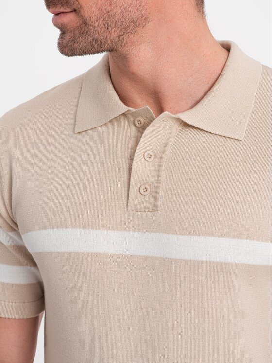 Ombre Ombre Polokošile OM-POSS-0118 Béžová Regular Fit