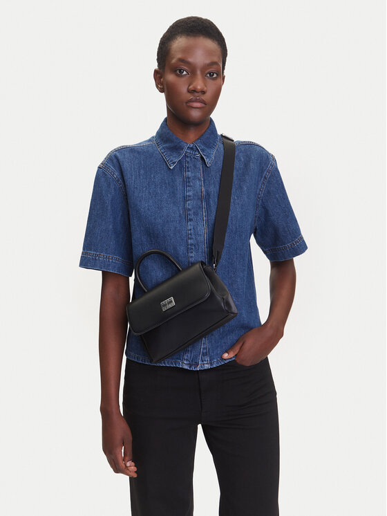 Tommy Jeans Tommy Jeans Rankinė Tjw American Cool Flap Crossover AW0AW17296 Juoda