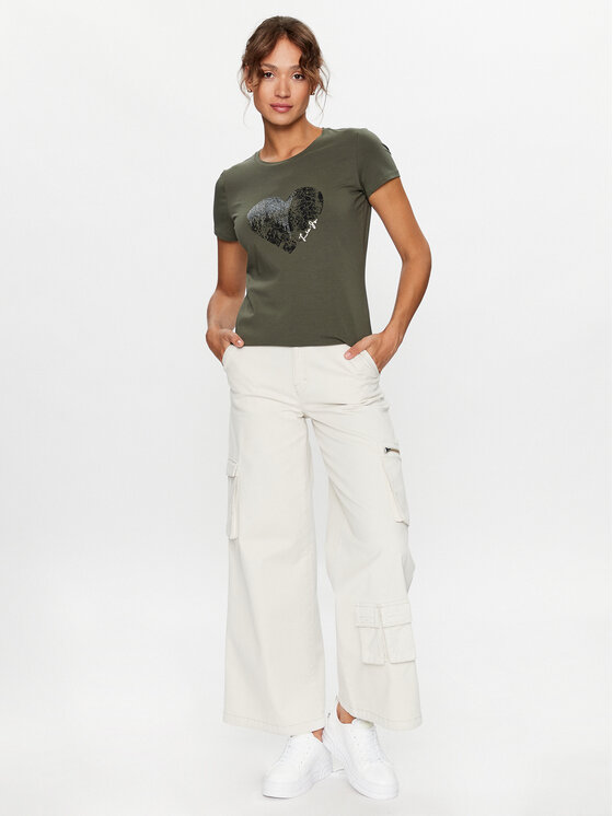Liu Jo Liu Jo Тишърт TF3282 J0088 Каки Regular Fit