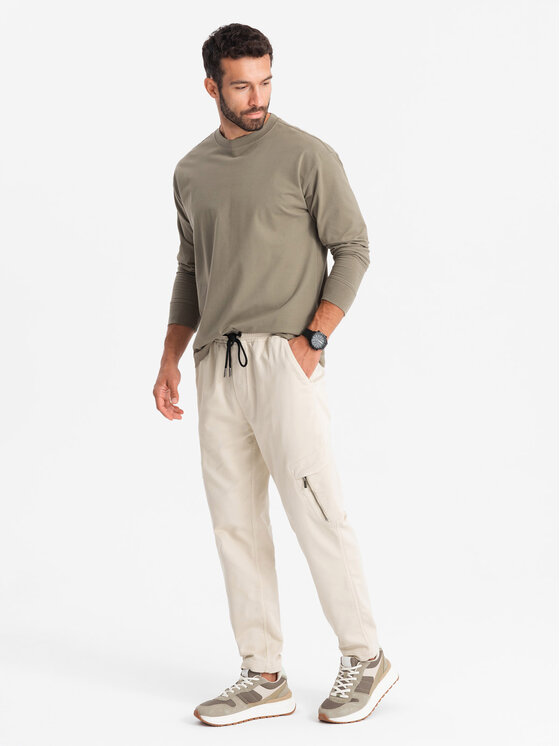 Ombre Ombre Joggery OM-PAJO-0199 Beżowy Regular Fit
