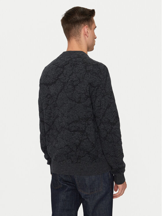 BOSS Boss Pulover Kratere 50523579 Črna Relaxed Fit