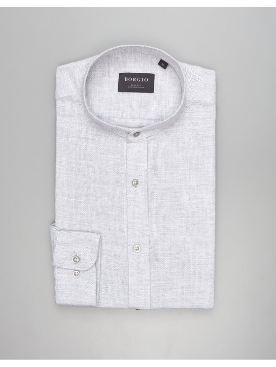 Borgio Borgio Koszula limido_00560 Szary Slim Fit