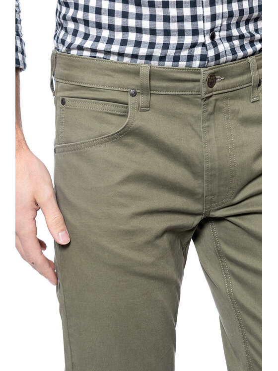 Lee Lee Pantaloni di tessuto DAREN ZIP FLY Verde Straight Fit