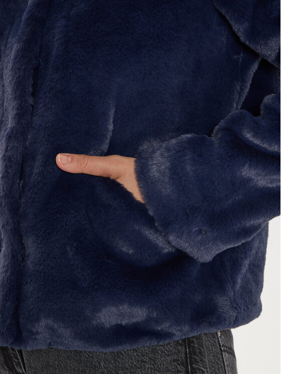 ONLY ONLY Pelzmantel Newvida 15295423 Dunkelblau Regular Fit
