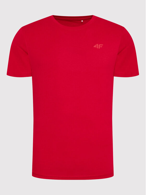 4F 4F T-Shirt H4Z22-TSM352 Czerwony Regular Fit