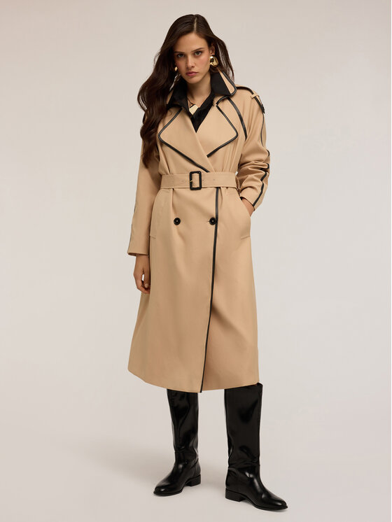 Motivi Motivi Cappotto 0075W000109N002 Écru Regular Fit