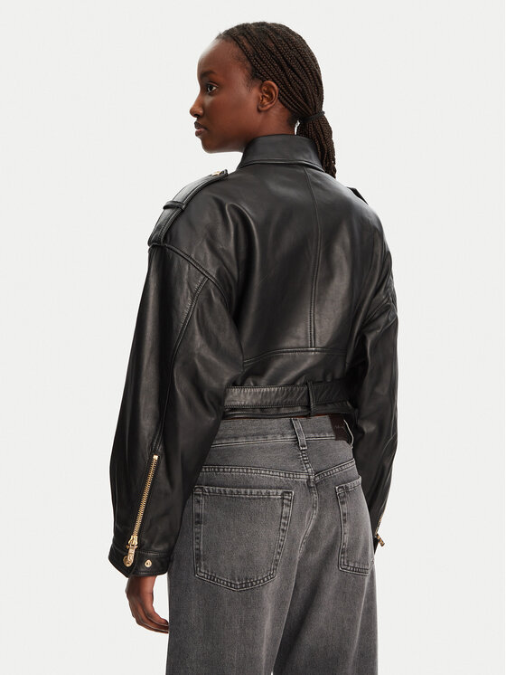 Just Cavalli Just Cavalli Кожено яке 78PAVP05 CP009 Черен Regular Fit