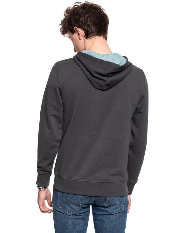 Mustang Mustang Felpa PRINTED HOODIE Grigio Regular Fit